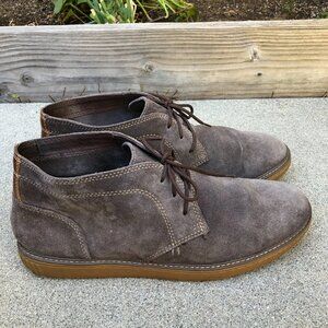 JOHNSTON & MURPHY Chukka Boots Shoes 12 M Mens Leather Suede Grey Wallace Nubuck